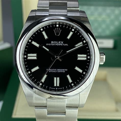 rolex oyster perpetual 1603 black dial|Rolex Oyster Perpetual 41mm 124300.